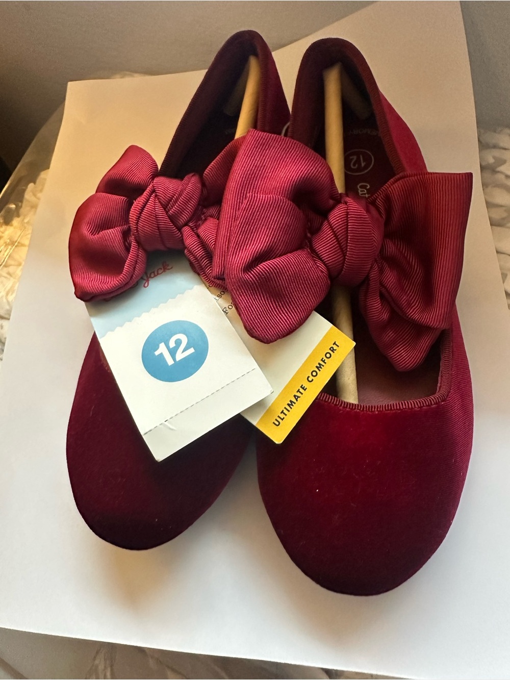 Cat & Jack Burgundy Bow Dress Shoes (Girls)